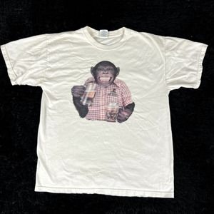 y2k 'got beer' monkey T shirt size large